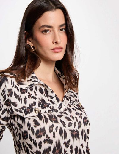 Jersey ligero con cuello vuelto multicolor mujer