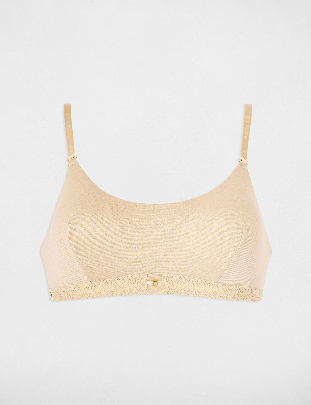 Sujetador tirantes finos beige mujer