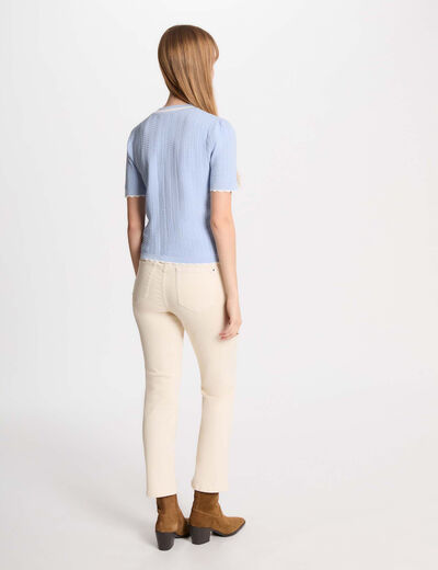 Jersey manga corta azul cielo mujer
