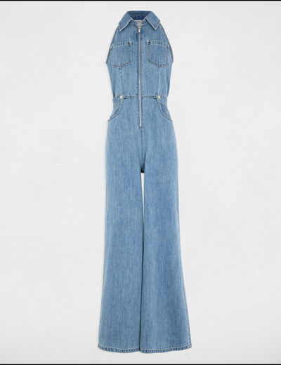 Mono largo vaquero denim descolorido mujer