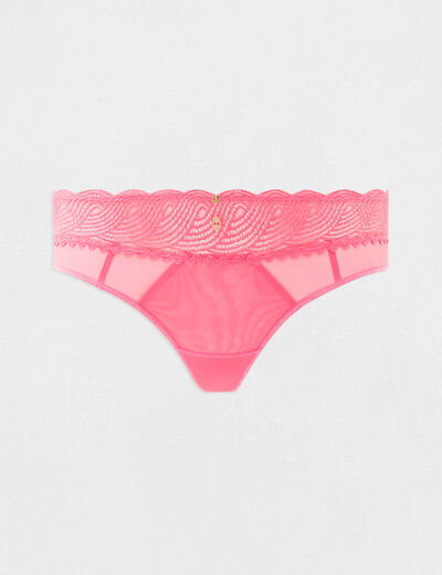 Shorty de encaje rosa mujer
