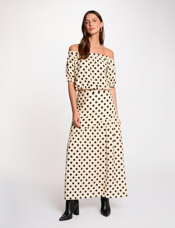 Falda larga ajustada multicolor mujer