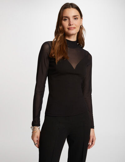 Camiseta manga larga negro mujer