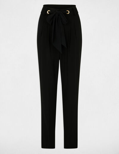 Pantalón estrecho en pernera negro mujer