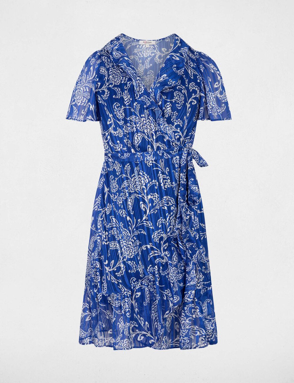Vestido corto con cuello en V multicolor mujer