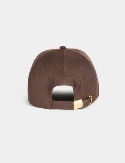 Gorra con strass marr&oacute;n oscuro mujer