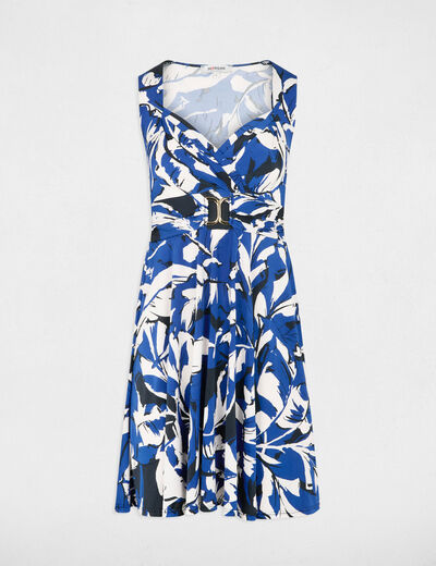 Vestido corto evasé estampado multico mujer