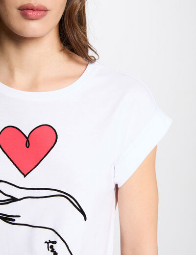 Camiseta con mensaje blanco mujer