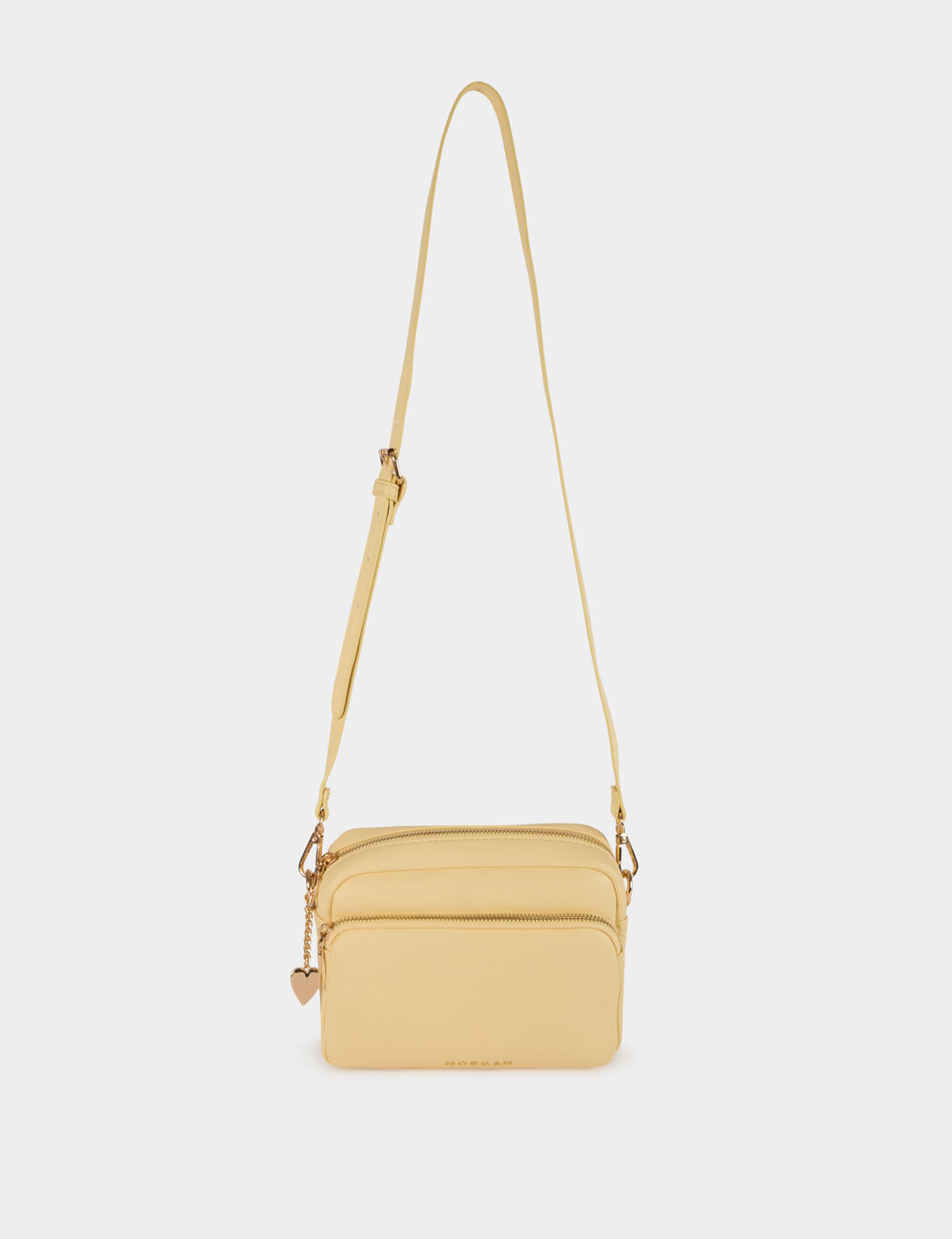 Bolso bandolera de polipiel amarillo pastel mujer