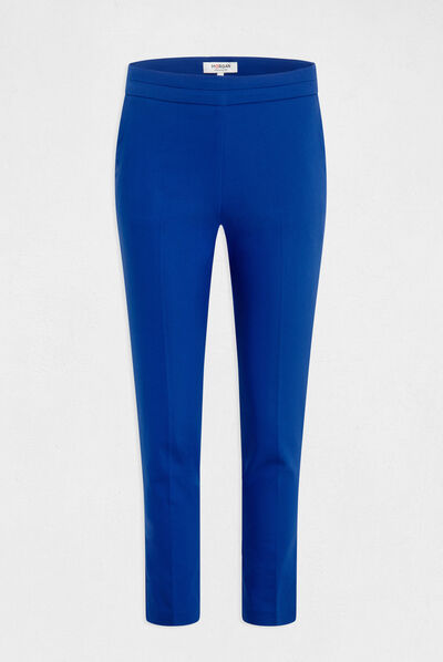 Pantalón cigarette estilo corto azul eléctrico mujer