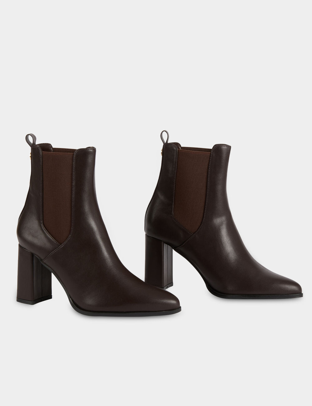 Bota de piel sint&eacute;tica marr&oacute;n oscuro mujer