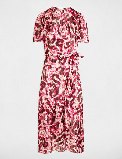 Vestido midi cruzado multicolor mujer