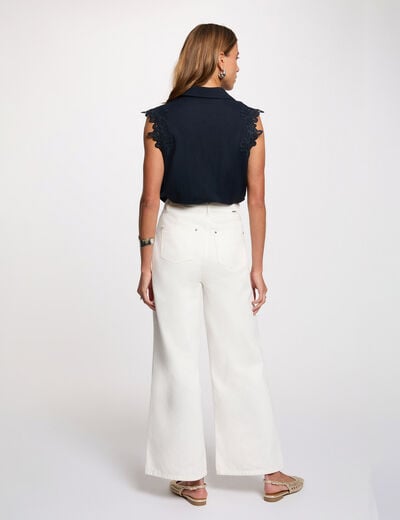 Camisa sin mangas azul marino mujer