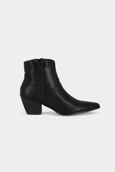 Botines metalizados de tacones negro mujer