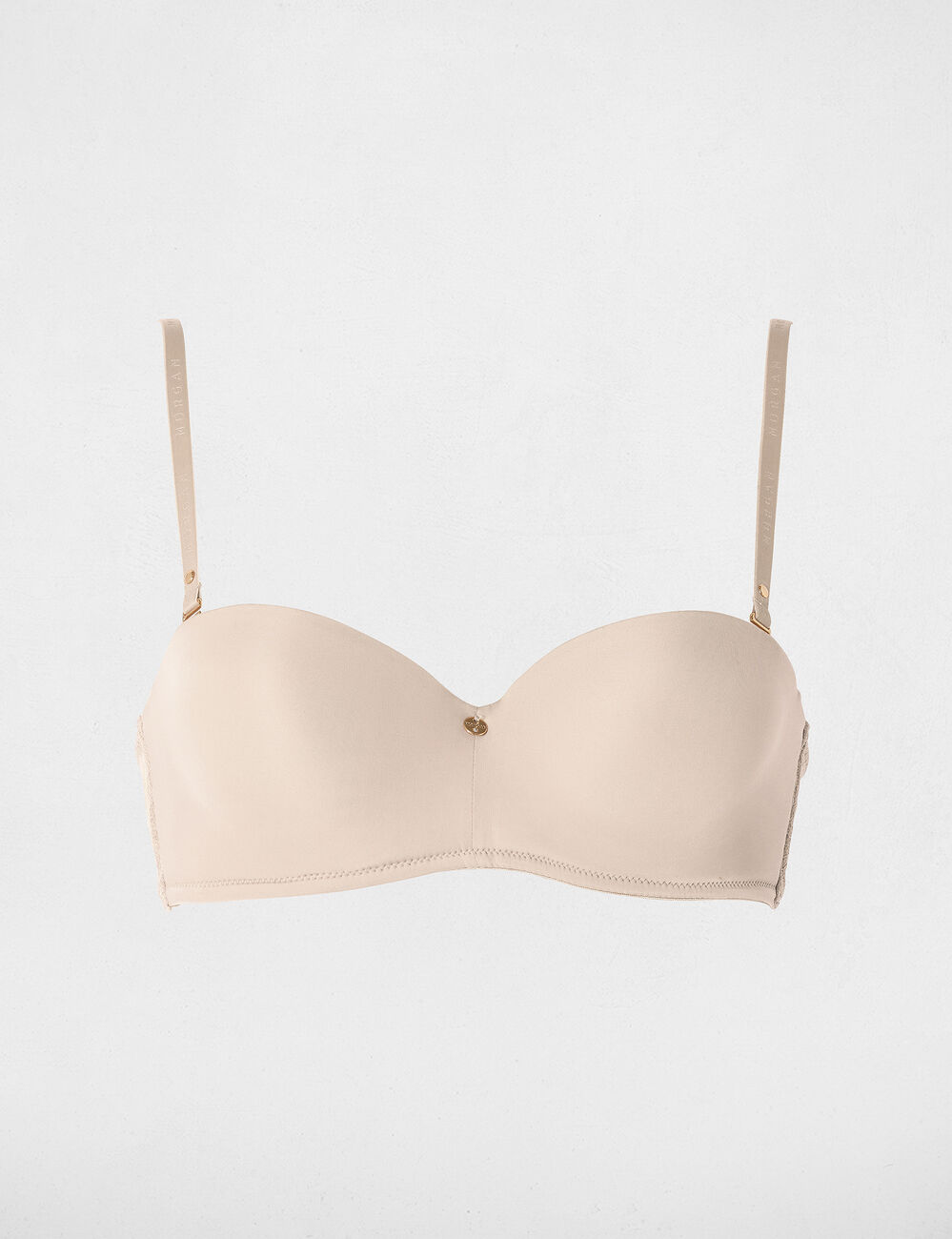 Sujetador con detalles de encaje beige mujer