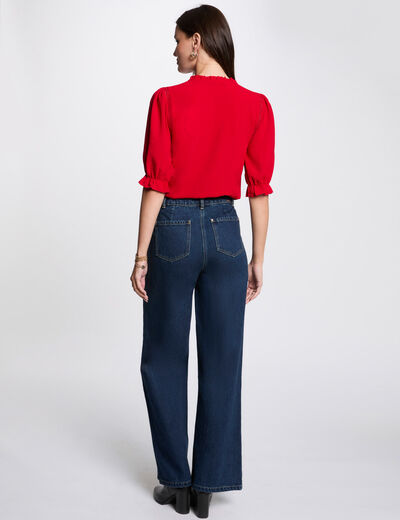 Blusa manga 3/4 rojo mujer