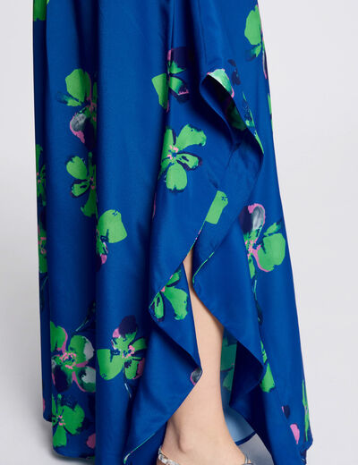 Vestido largo recto estampado multicolor mujer