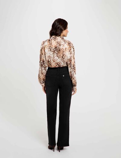 Camisa estampada con cuello en v multicolor mujer