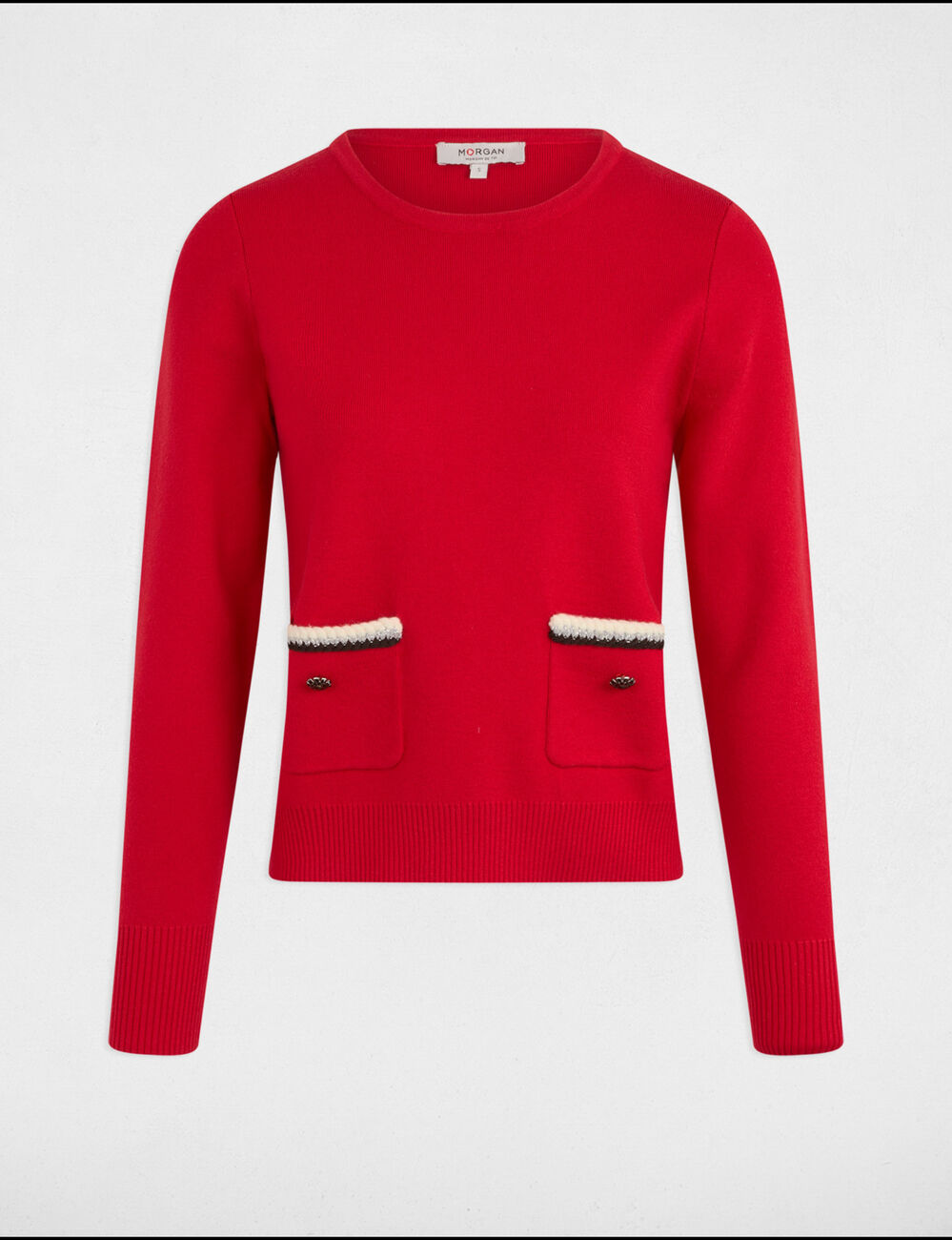 Jersey cuello redondo rojo mujer