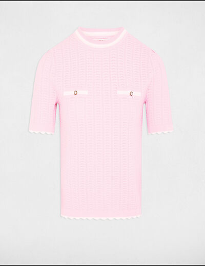 Jersey manga corta rosa pastel mujer