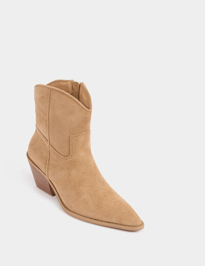Botas estilo western beige mujer