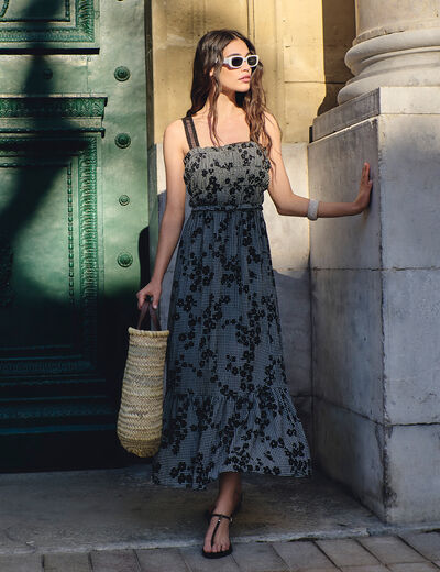 Vestido largo de tirantes finos multicolor mujer