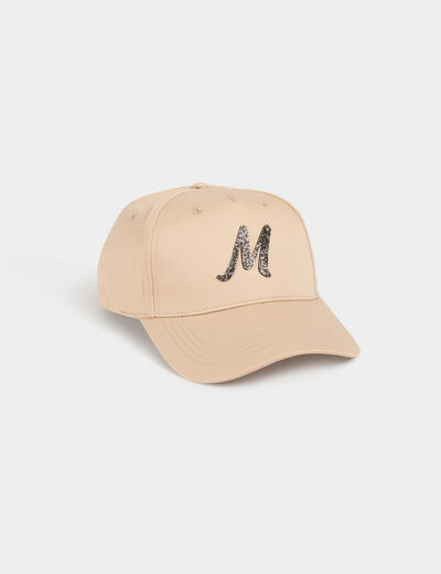 Gorra M con strass beige mujer