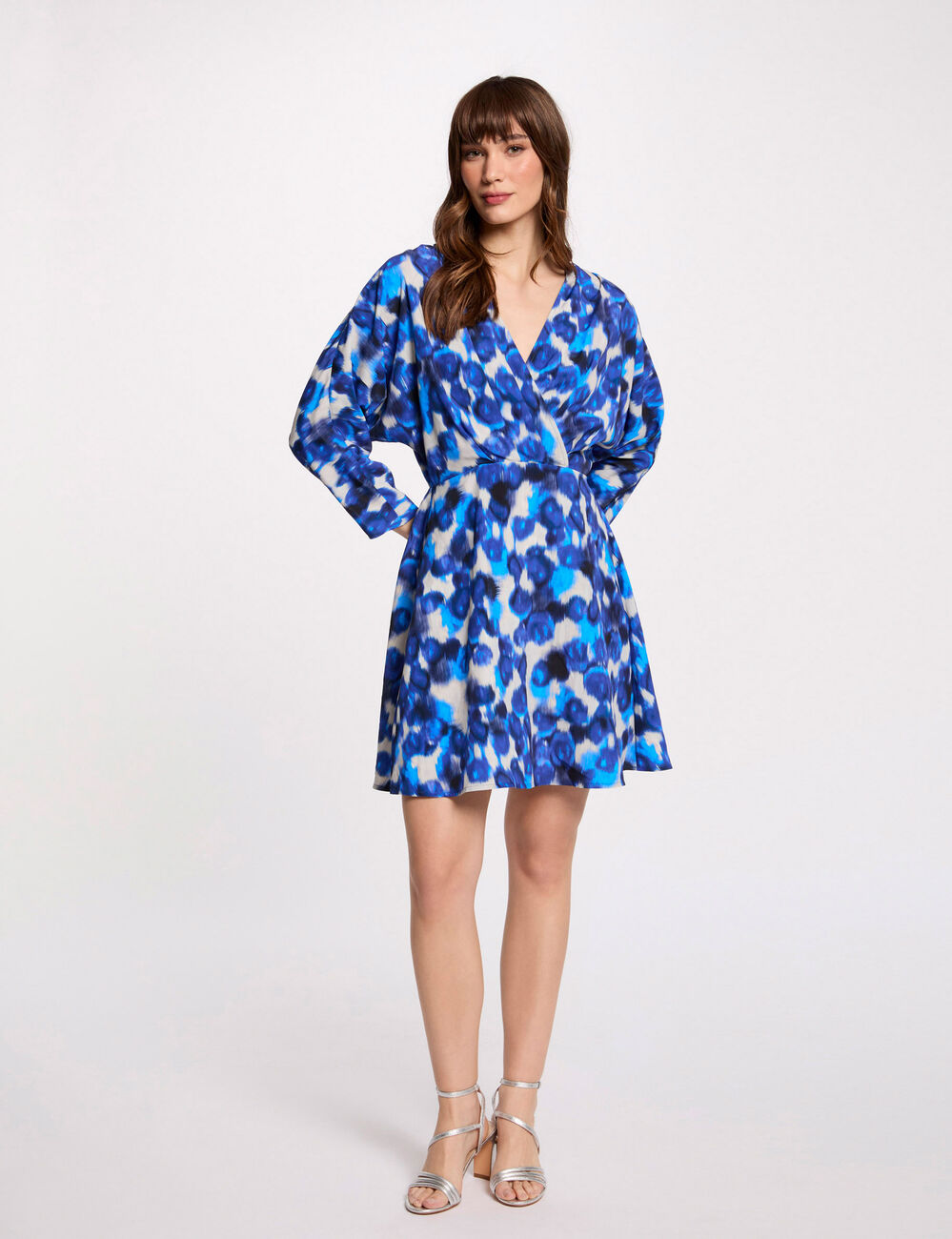 Vestido corto de patinadora multicolor mujer