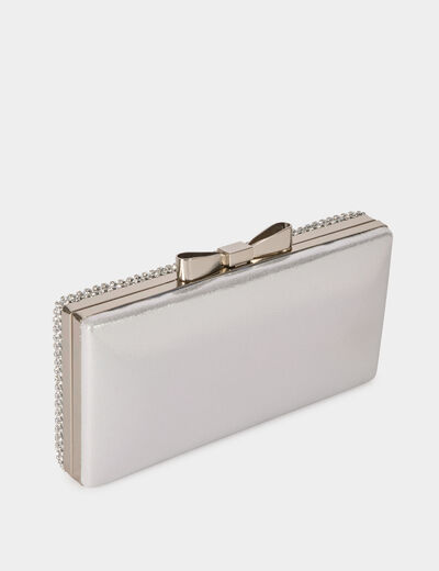 Bolso satinado con strass couleur argent mujer