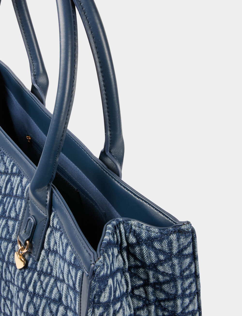 Bolso shopper acolchado denim stone mujer