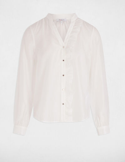Camisa manga larga blanco mujer