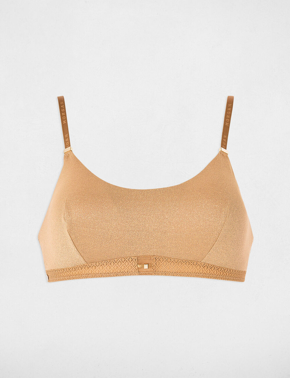 Sujetador tirantes finos amarillo oro mujer