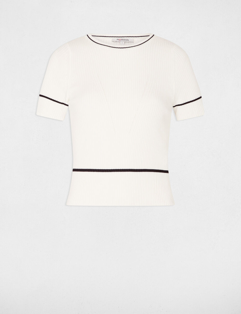 Jersey manga corta blanco mujer