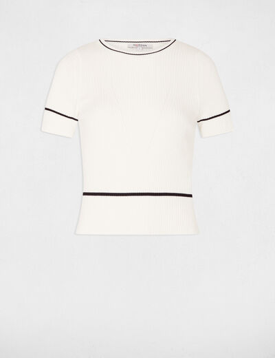 Jersey manga corta blanco mujer