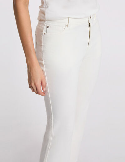 Vaquero slim crop blanco mujer