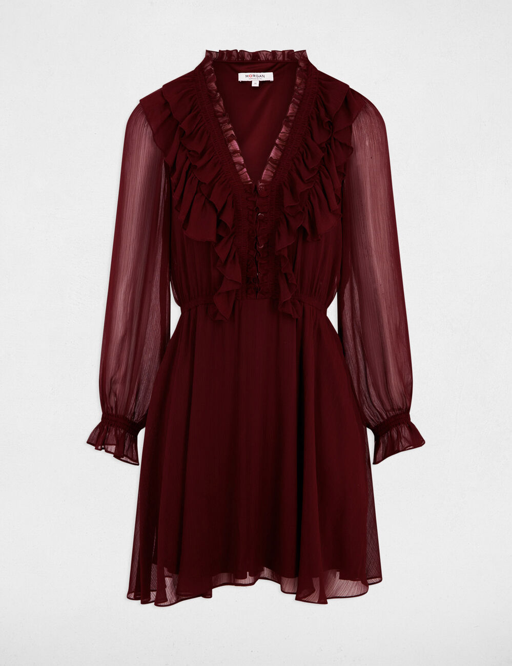 Vestido corto ajustado ciruela mujer