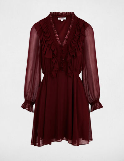 Vestido corto ajustado ciruela mujer