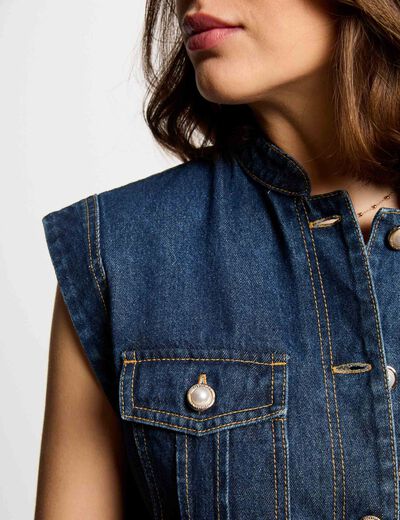 Mono corto vaquero denim crudo mujer