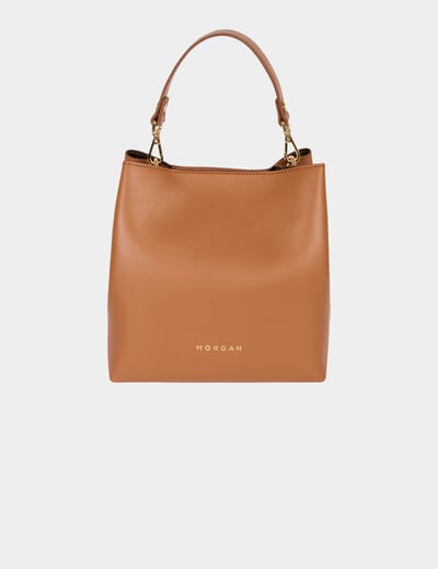 Bolso tipo saco de polipiel c&aacute;mel mujer