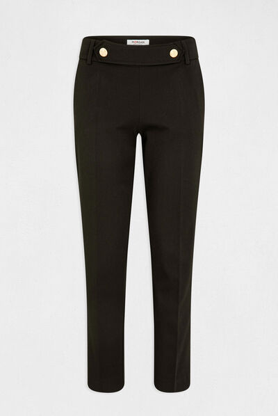 Pantalón de traje ajustado estilo corto negro mujer