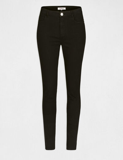 Pantalón skinny talle estándar negro mujer