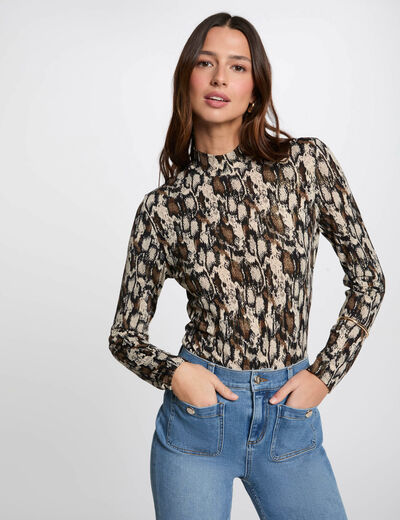Camiseta manga larga multicolor mujer