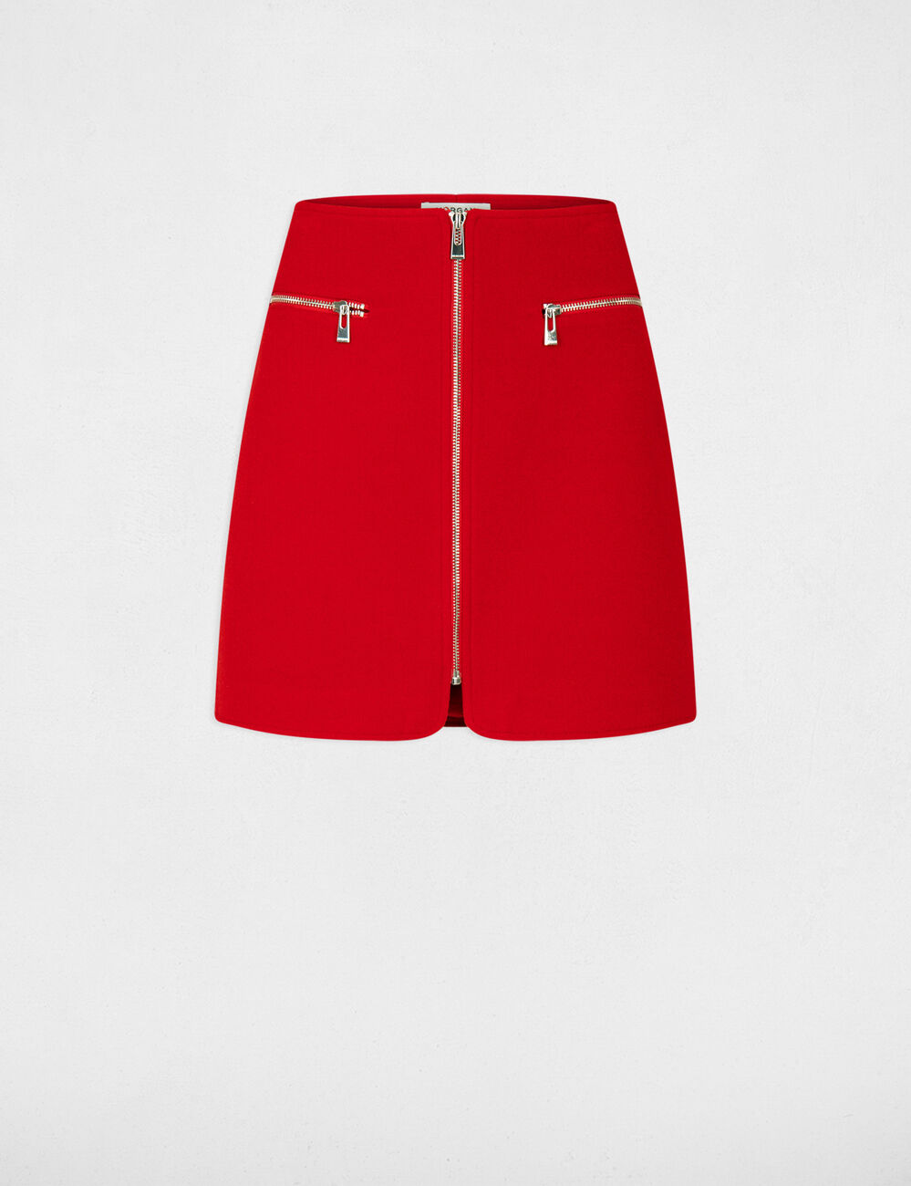 Falda recta con cremallera rojo mujer
