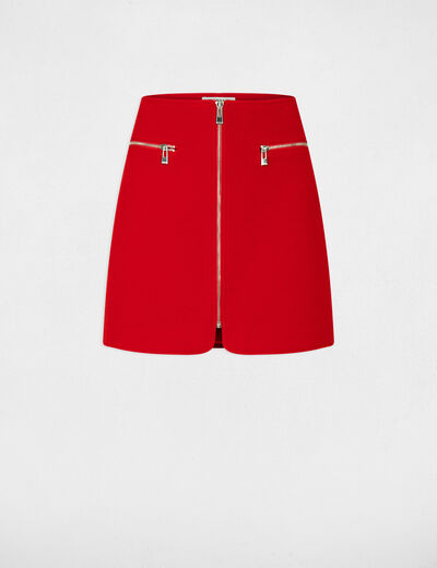 Falda recta con cremallera rojo mujer