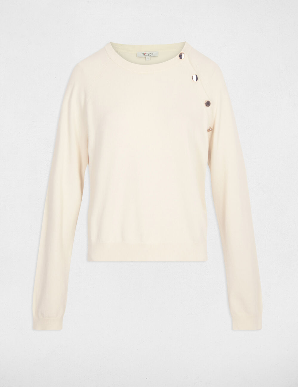 Jersey fino ajustado marfil mujer