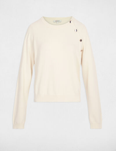 Jersey fino ajustado marfil mujer
