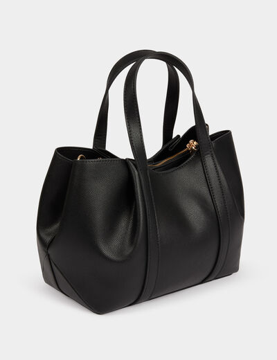 Bolso tote de piel sint&eacute;tica negro mujer