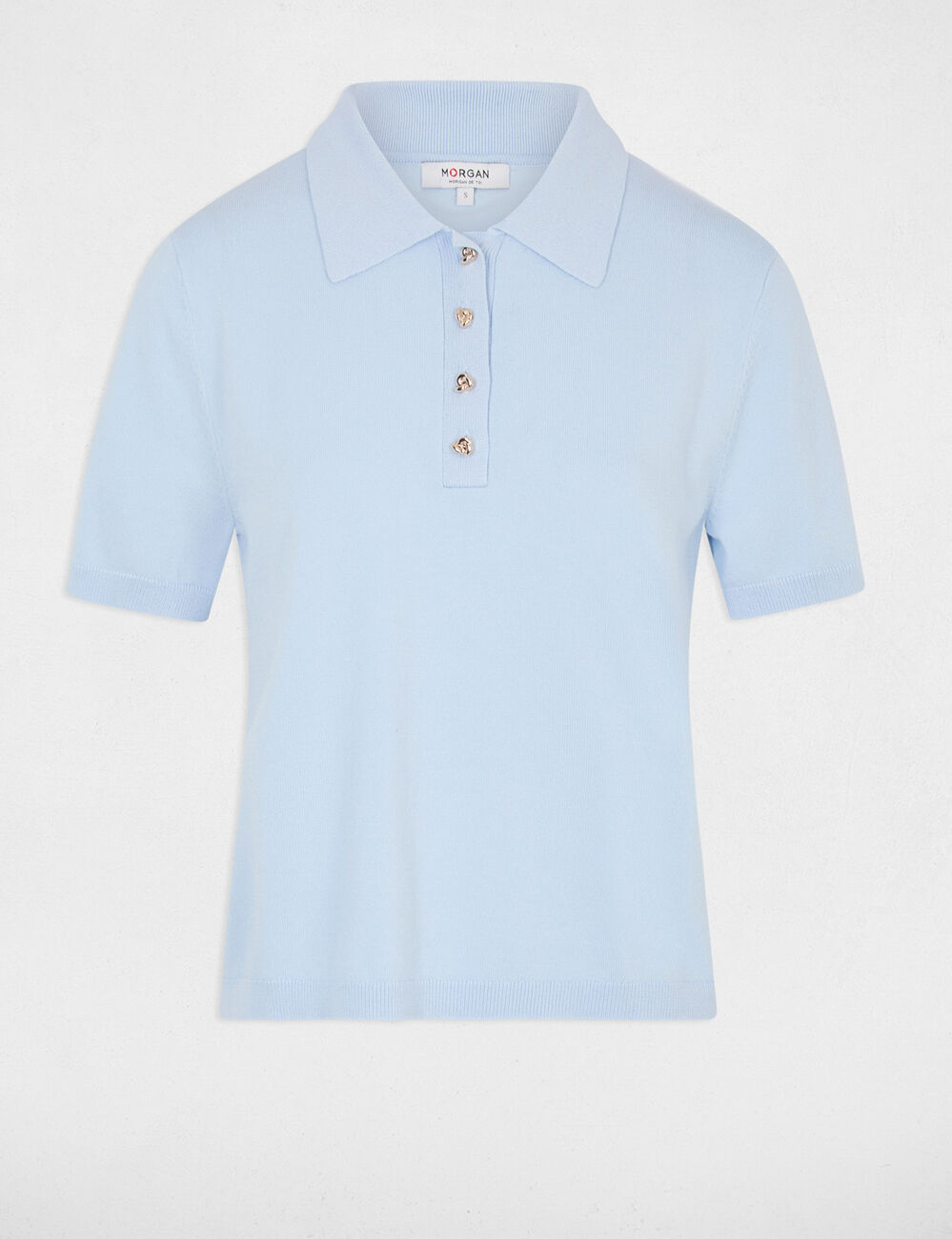 Jersey con cuello vuelto azul cielo mujer