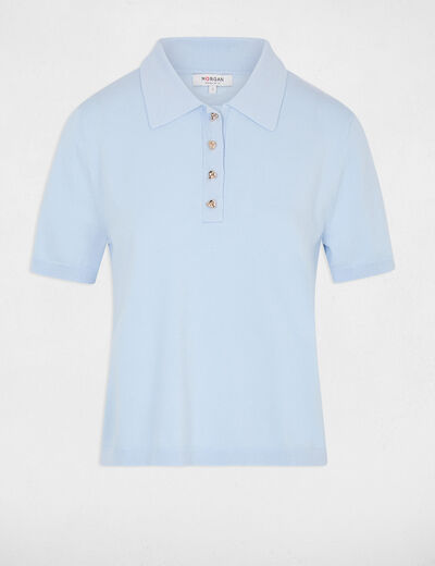 Jersey con cuello vuelto azul cielo mujer
