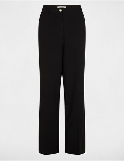 Pantalón pernera ancha pinzas negro mujer